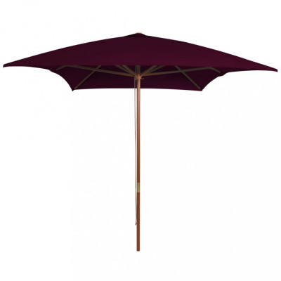 Umbrelă de soare, exterior, st&amp;acirc;lp lemn, roșu bordo, 200x300 cm foto
