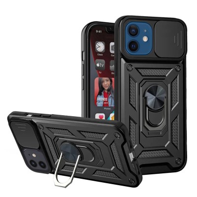 Husa iPhone 12 protectie camera Techsuit CamShield Series, negru foto