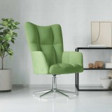 vidaXL Scaun de relaxare, verde deschis, catifea 328120