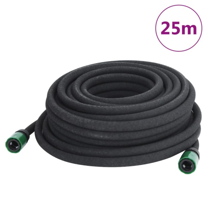 Furtun poros de grădină, negru, 0,6&quot;, 25 m, cauciuc