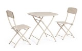 Cumpara ieftin Set mobilier gradina masa, 2 scaune otel champagne Yvonne 44x50x85h, 70x70x72h
