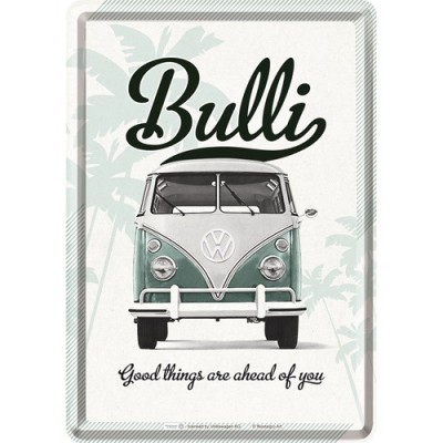 Placa metalica - Volkswagen Bulli - 10x14 cm foto
