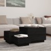VidaXL Cutii de depozitare cu capace 3 buc. negru lemn masiv de pin 818249