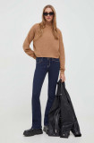 Hollister Co. pulover femei, culoarea maro, light, cu turtleneck