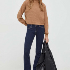 Hollister Co. pulover femei, culoarea maro, light, cu turtleneck