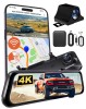 Camera Auto tip Oglinda QOVU&reg; Card 64GB si Kit monitorizare parcare incluse, Ecran 9.66 inch Touchscreen, Sistem Conducere Smart, Vedere Nocturna, Sen