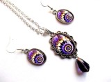 set bijuterii pandantiv , cercei cu sticla 33170
