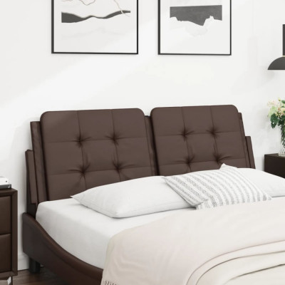 vidaXL Pernă pentru tăblie pat, maro, 120 cm, piele artificială foto