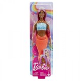 BARBIE DREAMTROPIA PAPUSA SIRENA CU PAR MAGENTA SI COADA PORTOCALIE, Mattel