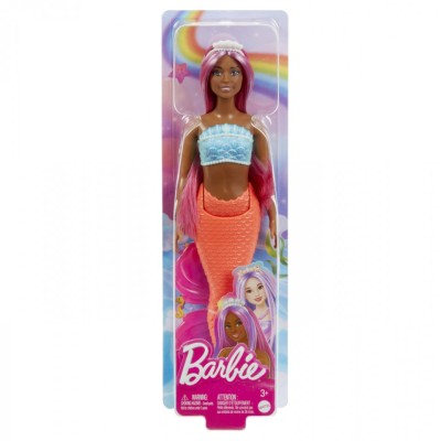 BARBIE DREAMTROPIA PAPUSA SIRENA CU PAR MAGENTA SI COADA PORTOCALIE foto