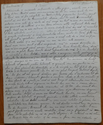 Scrisoare Gh. Panu catre Iacob Negruzzi . 1876 , 4 pagini , 1876 , Junimea foto