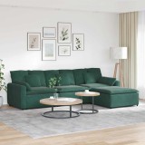 VidaXL Canapea modulară cu taburet și perne, verde &icirc;nchis