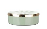 Cumpara ieftin Bol decorativ, depozitare metal verde alb auriu Donya &Oslash;20,5x7h
