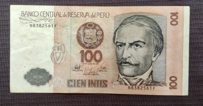 Peru - 100 Intis (1987) sB838 foto