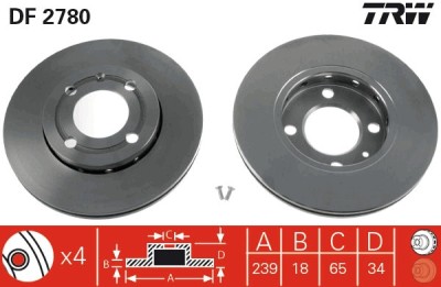 TRW DF2780 Disc frana foto