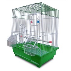Colivie Patrata 39 x 30 x 23 cm, pentru pasari exotice, Verde, Ropet