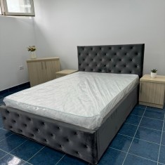 Pat tapitat 140/200 + saltea - livrare gratuita in jud. Iasi foto