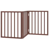 Cumpara ieftin Poarta pentru caini pliabila 3 panouri maro, 150 cm, lemn plop