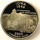 AMERICA QUARTER DOLLAR 2004 LITERA S. PROOF,AG.900,(FUNDATIE IN EDUCATIE - IOWA), America de Nord, Argint