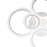 Lustra LED BETTY 82W cu telecomanda, 6 cercuri, dimabila, alba, lumina rece/calda/neutra