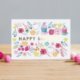 Felicitare - Gold Happy Birthday | Louise Tiler Designs