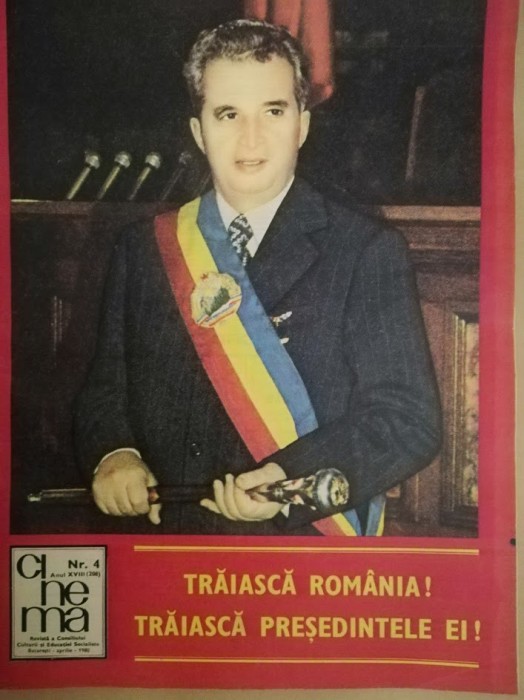 Revista CINEMA, Nr. 4 / 1980, comunism, Ceausescu, epoca de aur, propaganda