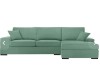 Canapea Colțar Verde Mentă - 306x184x90 cm - Lemn Masiv, Poliester Easy Care