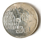 AUSTRIA 100 SILINGI SCHILLING 1977 900 JAHRE FESTUNG HOHEN SALZBURG ARGINT XF