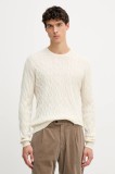 Hackett London pulover de l&acirc;nă culoarea alb, light, HM7000079