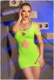 Lenjerie sexy, Rochie decupata Chilirose, material 4D, Verde