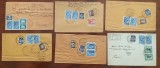 Romania 1931 lot 6 plicuri francate cu perechi de 7.50 lei, valoarea-cheie din seria Centenarul Armatei