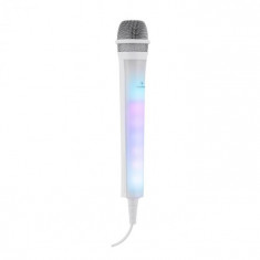 Auna KARA DAZZL, MICROFON KARAOKE, EFECT LUMINA LED, ALB foto