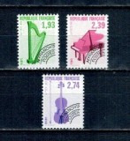 Franta 1990 - Instrumente muzicale (II), uzuale preobliterate, serie neuzata