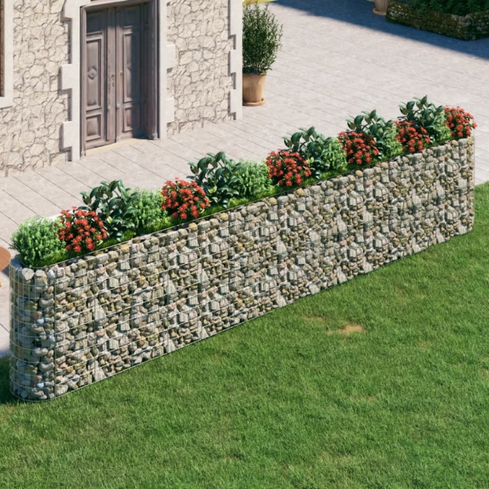 vidaXL Strat &icirc;nălțat gabion, 540x50x100 cm, fier galvanizat 152038
