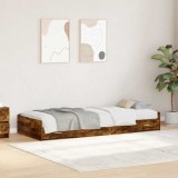 Cadru de pat cu depozitare Stejar fumuriu 100 x 200 cm Lemn compozit, vidaXL