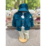 Cumpara ieftin Costum botez 5piese catifea, bleumarin - DPH347