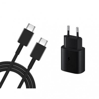 Incarcator Samsung Charger USB-C + Cable Type-C, EP-TA800, Black, OEM, LXT foto