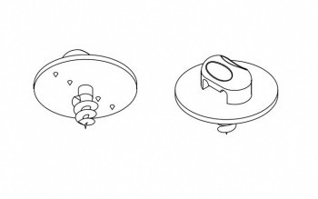 Sistem de fixare covorase VW (oval - surub) Bej foto