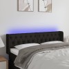 VidaXL Tăblie de pat cu LED, negru, 163x16x78/88 cm, textil 3123580