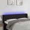 vidaXL Tăblie de pat cu LED, negru, 163x16x78/88 cm, textil 3123580