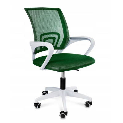 Scaun de birou, rotativ, cu plasa, cotiere, alb si verde, 54x54x95&amp;nbsp;cm foto