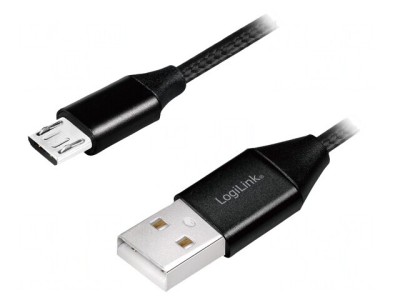Cablu USB 2.0 A la Micro B 1m Negru PVC foto