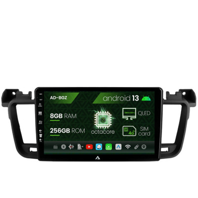 Navigatie Peugeot 508 (2010-2018), Android 13, Z-Octacore 8GB RAM + 256GB ROM, 9 Inch - AD-BGZ9008+AD-BGRKIT264 foto