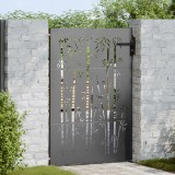 vidaXL Poartă de grădină Negru 105 x 150 cm Oțel vopsit &icirc;n pulbere