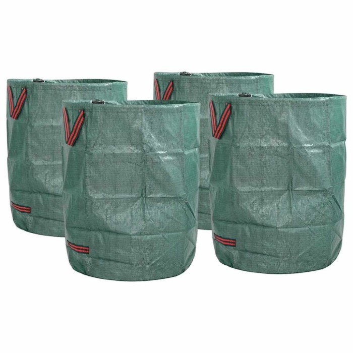 vidaXL Saci pentru deșeuri din grădină 4 pcs Verde 66 x 66 x 83.5 cm 42008103