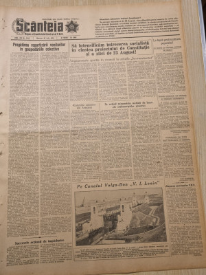 scanteia 30 iulie 1952-art. raionul slatina,constitutia RPR foto