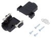 Carcasa Conectori D-Sub 9pin HARTING, Plastic, Negru, Drept, UNC 4-40, Diametru Cablu 1.5-7.5mm, Complet, DSUB PLAST-HOOD 09P SHS-UNC TOPCE
