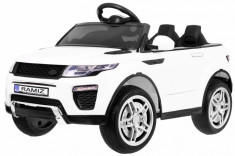 Masinuta electrica Range Rover, 12V, roti spuma EVA, 2 locuri, lumini LED, MP3, AUX, 103x63x58 cm, alb foto