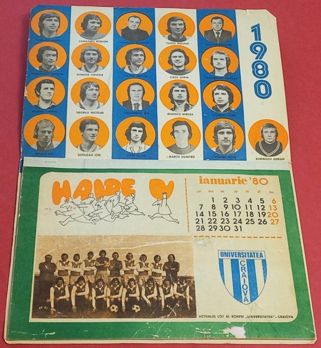 Calendar 1980 (de colectie) cu foto - UNIVERSITATEA CRAIOVA
