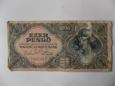 Bancnote Ungaria 1000 pengo 1945 foto